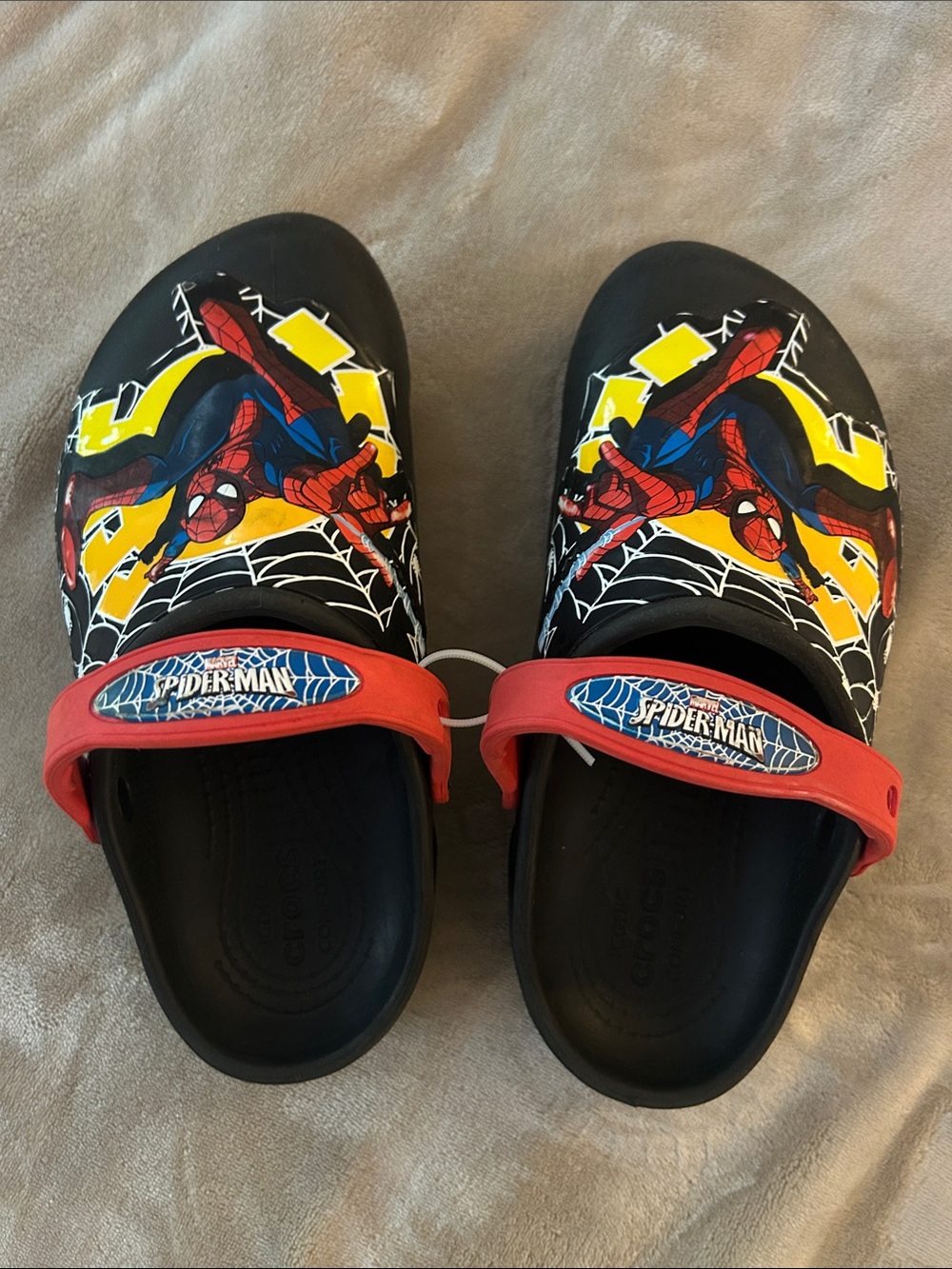 CROCS Kids Black, Red & Yellow Spider-Man Clogs